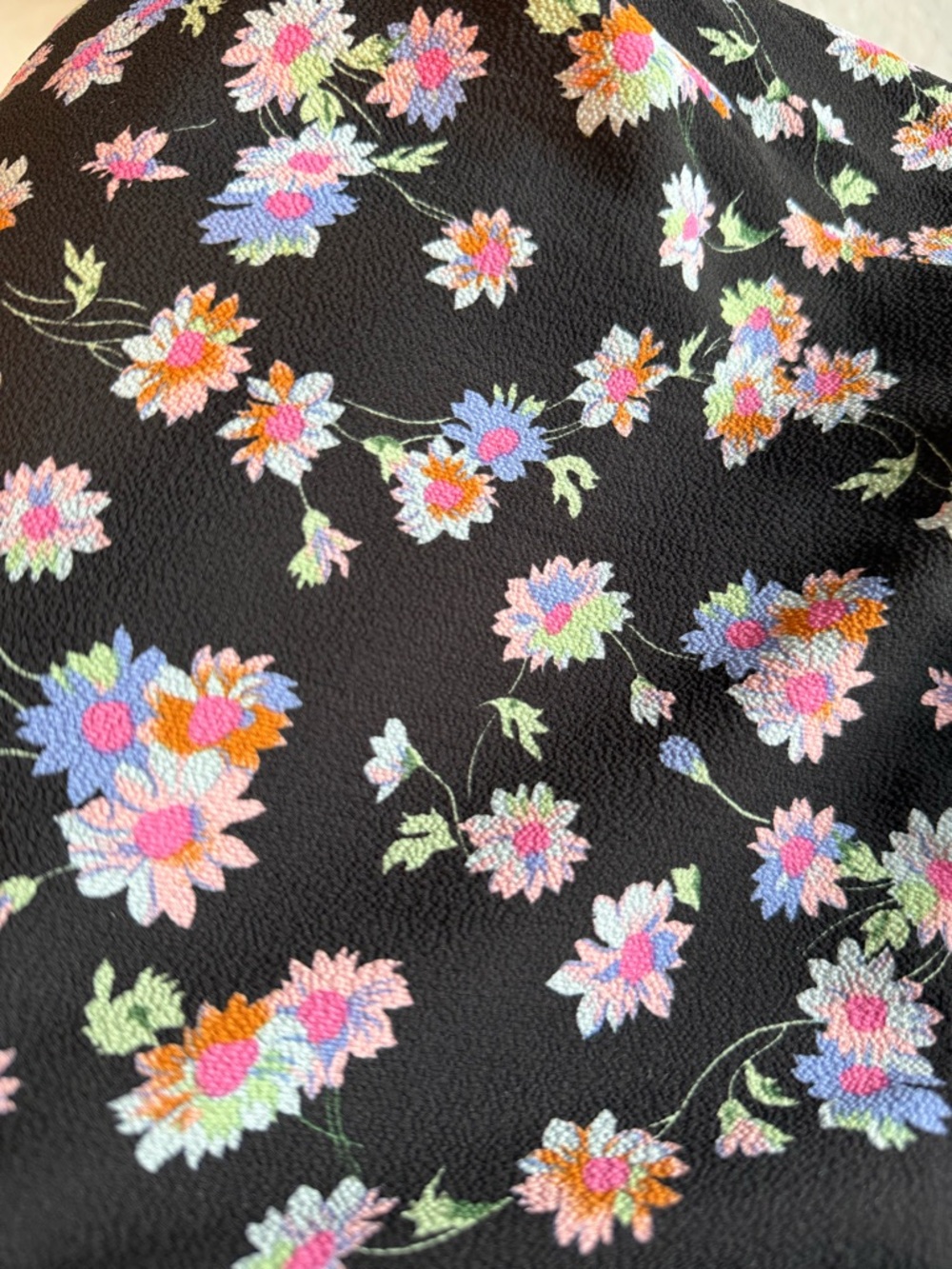 Betsey Johnson Black Floral Midi Dress with Bell Sleeves - Picture 4 of 6